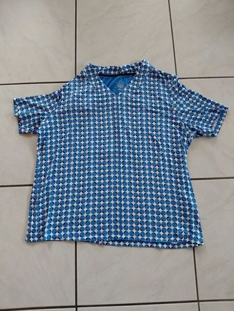 Damen T-Shirt Bonita Blau Weiss Tupfen Grösse XXL