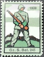 Soldatenmarke 2.WK, Grenz Schützen Bat 245, Wi Gz 166