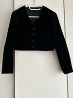 Wunderschöner schwarzer Bolero aus knitterfreiem edlen Samt