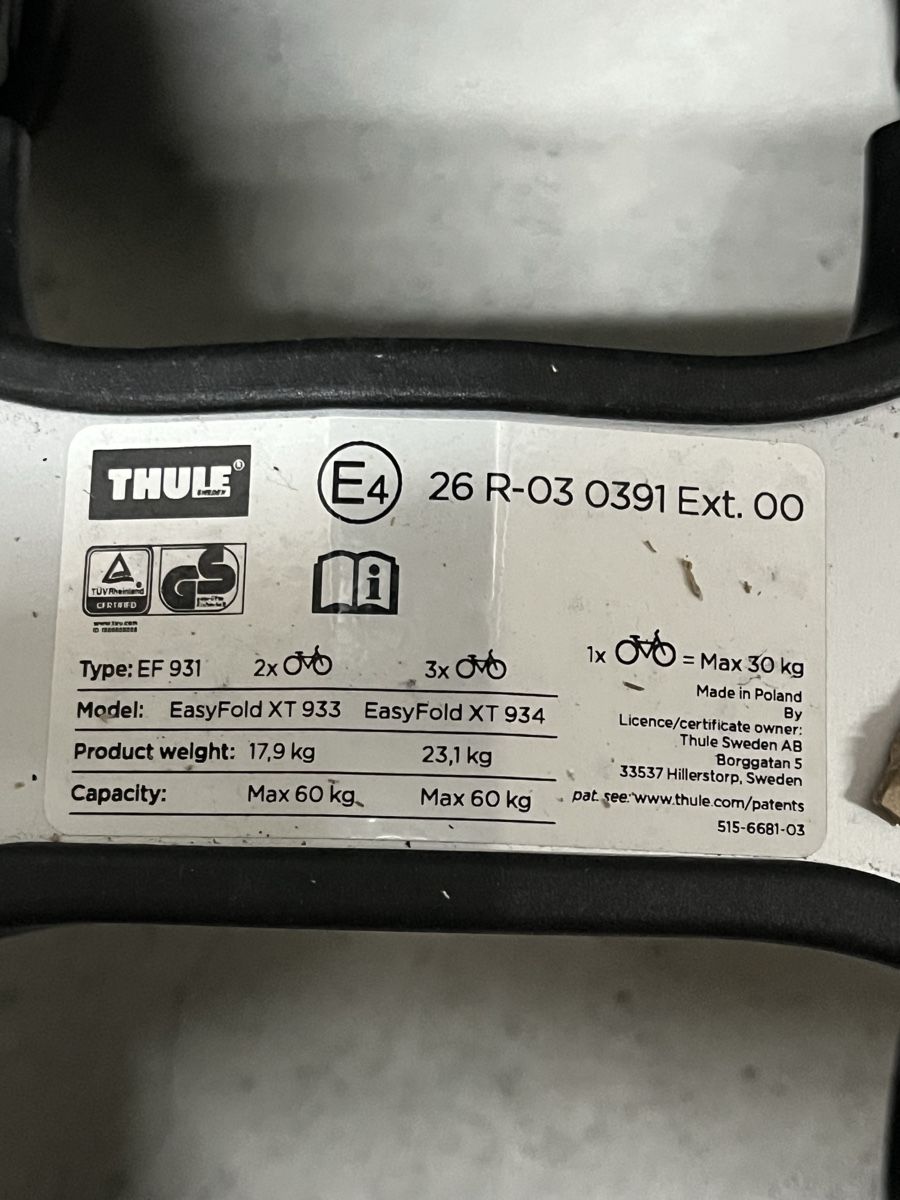 Thule Accessori per altri veicoli: Thule EasyFold XT 933 / 933 wie neu – Nuovo (secondo la descrizione) da Biel/Bienne venduto da Nyborg 5