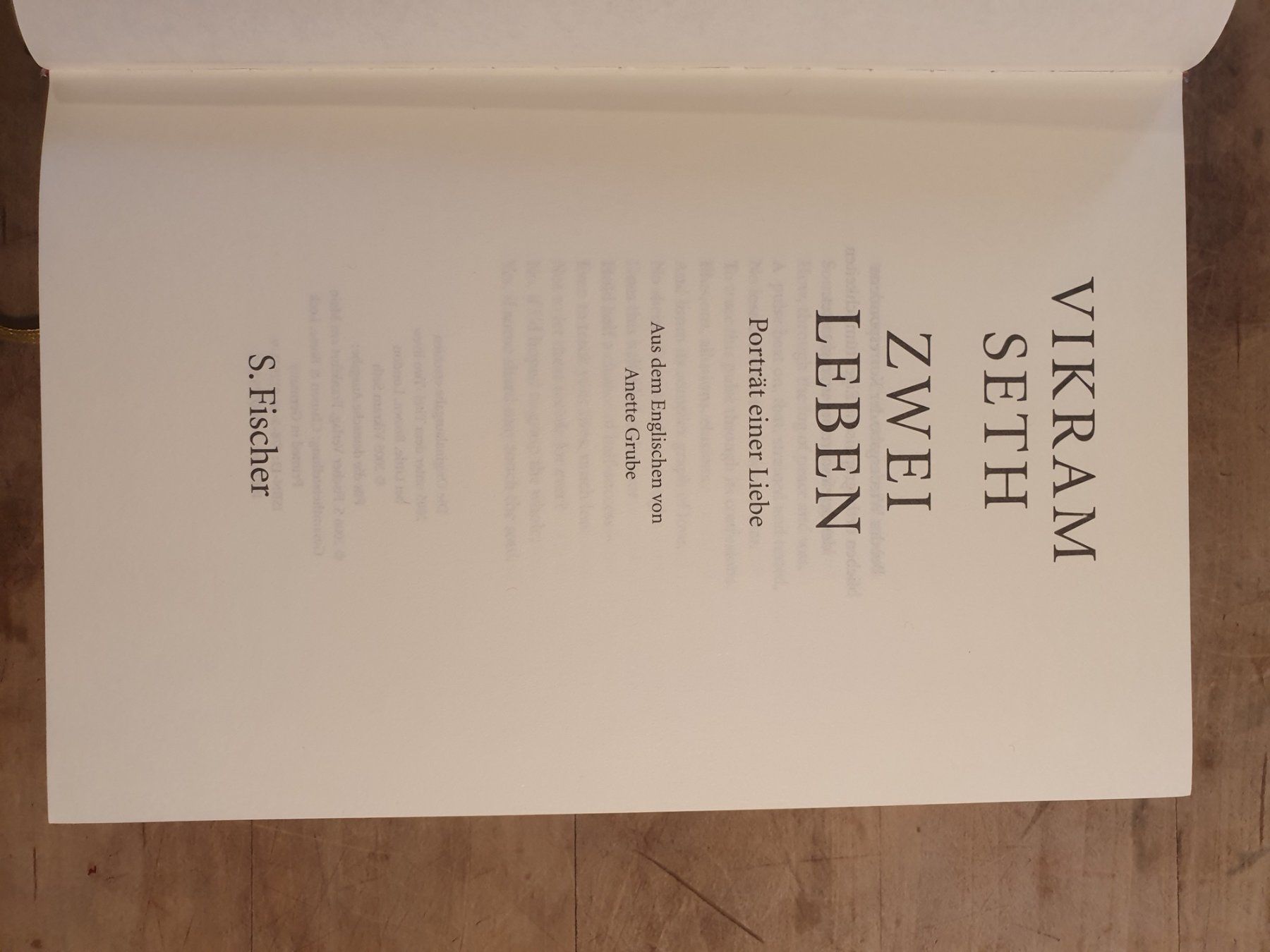 Libri: Zwei Leben Vikram Seth Fischer – Usato da Zürich venduto da loosebone 2
