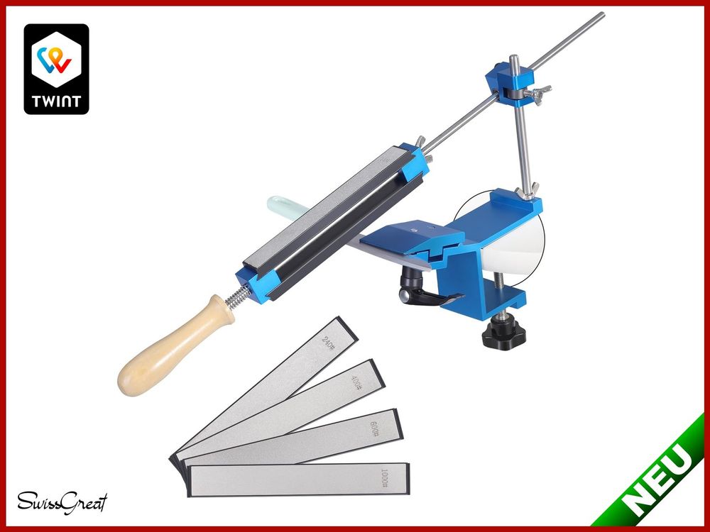 Imposyu Diamant Schleifstein Set - 6-teiliges Messerschärfer Set Mit Leder Streichriemen