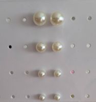 Ohrringe Ohrstecker Perlen Weiss 4er Set