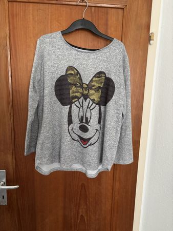 Pullover grau mit Minnie Maus Print, Einheitsgrösse