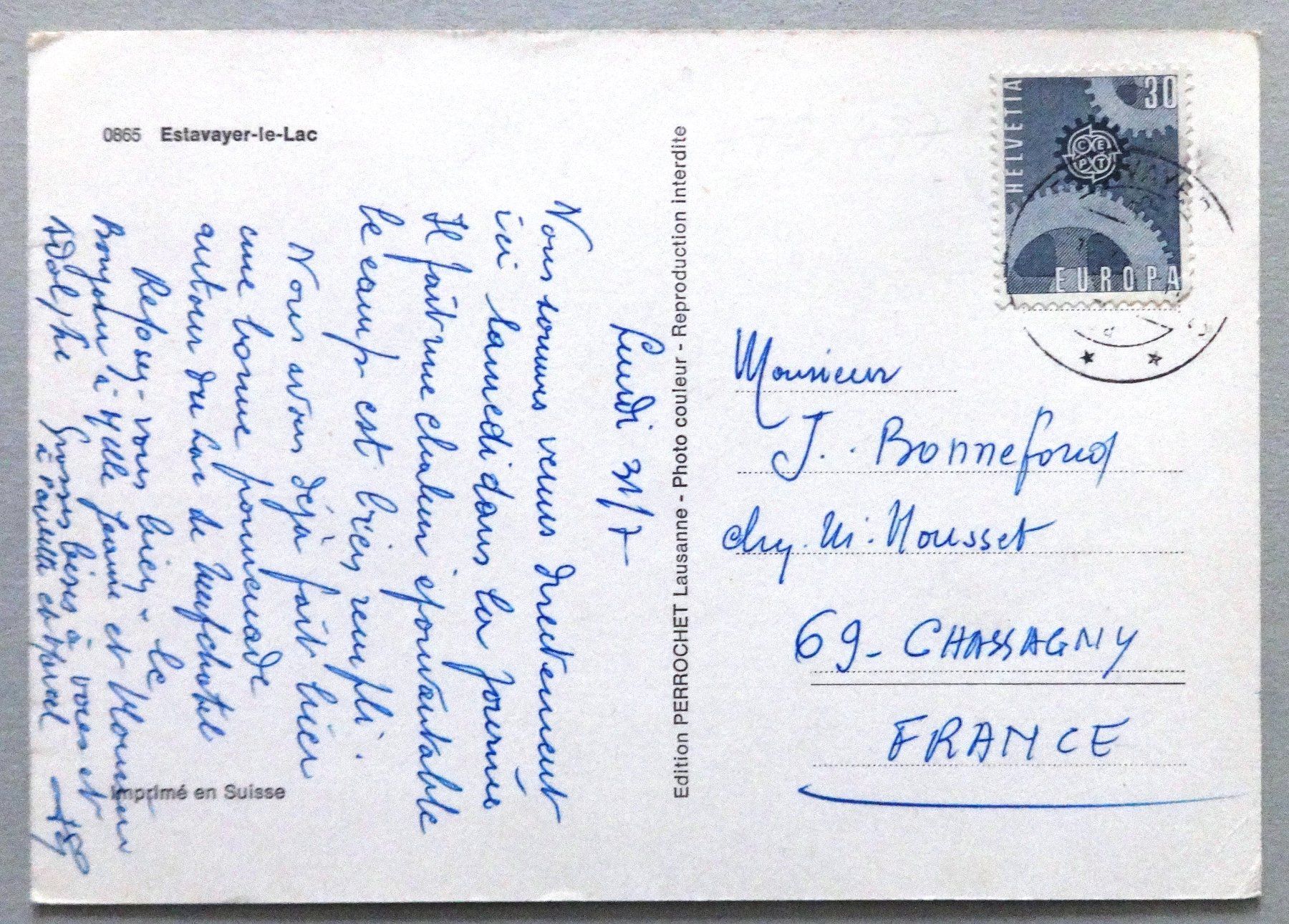 Cartoline postali: Estavayer-le-Lac – Difettoso da Fétigny venduto da Billy2miny 1