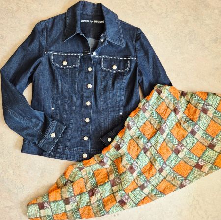 JEANSJACKE JACKE JEANS 38 ASCARI + SEIDENTUCH SEIDE TUCH