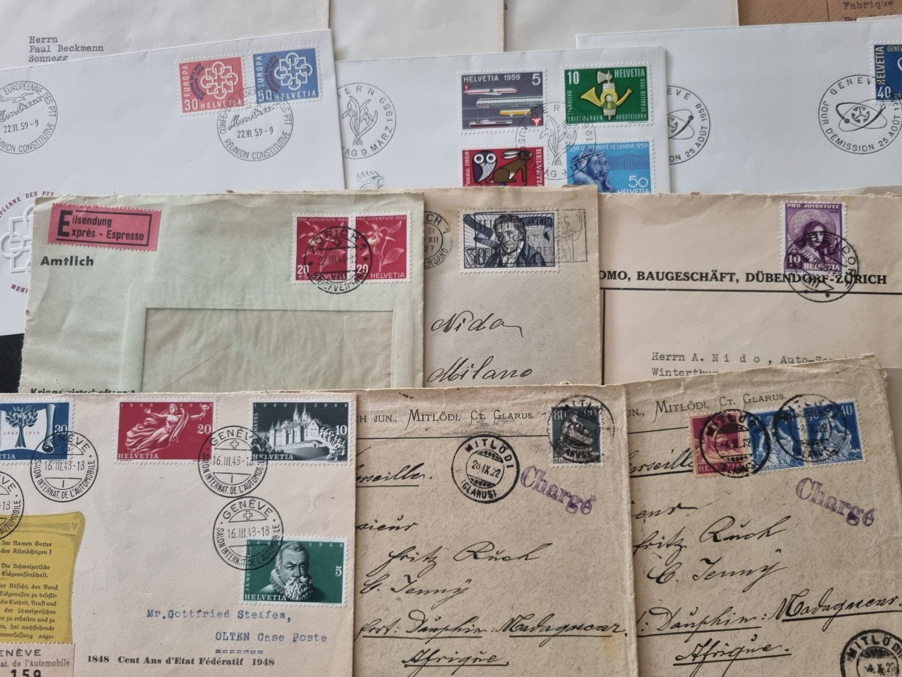 Alle Briefmarken: Lot mit 37 CH Briefe – Gebraucht aus Gümligen von Geniusbuy 1