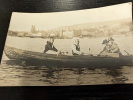 Alte vintage PK / Fotografie Zürich see, Ruderboot 