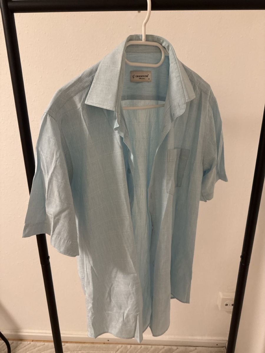 Camicie: Herren Hemd kurzarm GRANDSTAR Grösse M hellblau – Usato da Netstal venduto da Oezi88