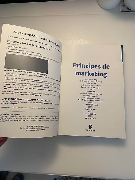 Bücher: Livre Principes de Marketing – Gebraucht aus Morens FR von Val-sch 2