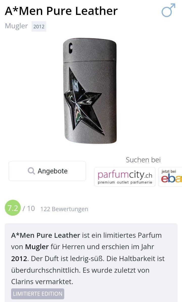 Mugler Profumi & Eau de Toilette: 2 ml MUGLER PURE LEATHER ABFÜLLUNG – Nuovo (secondo la descrizione) da St. Gallen venduto da CaliSunshine 2