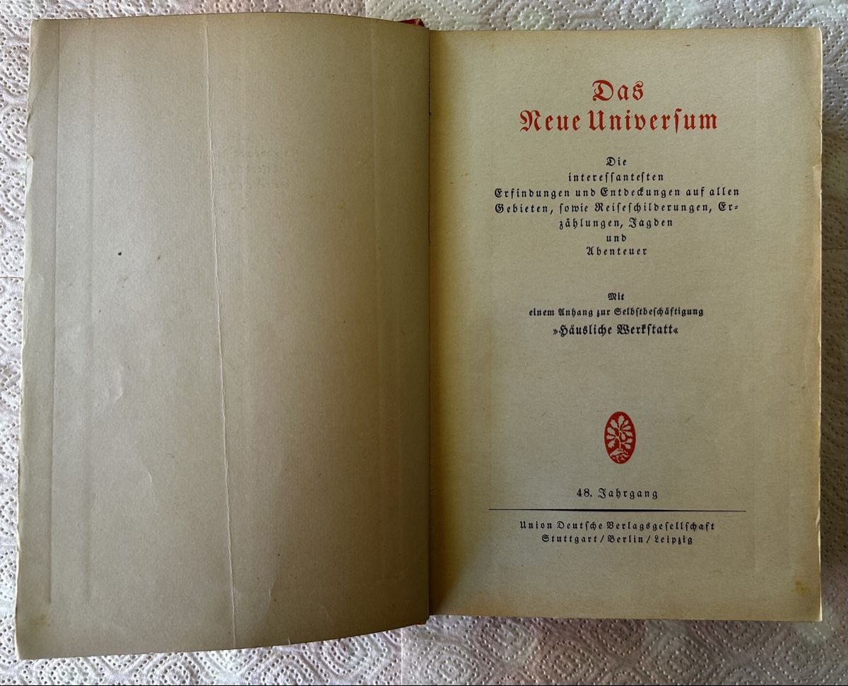 Libri: Das neue Universum Band 48, 1927 – Usato da Lengnau BE venduto da AgriOttu 1