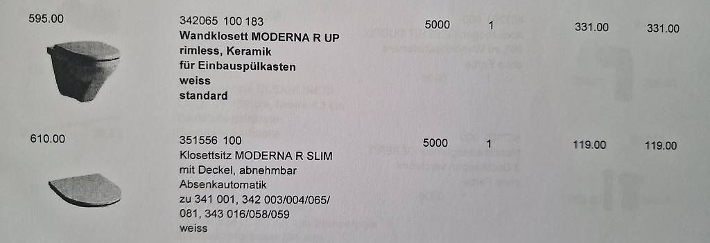 WC: Geberit Moderna Spülrandlos – D'occasion à Kollbrunn par Advanced-3000 3