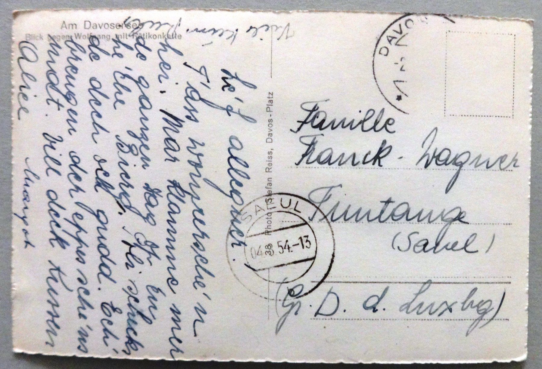 Cartoline postali: Am Davosersee, Blick gegen Wolfgang – Difettoso da Fétigny venduto da Billy2miny 1
