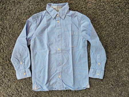 Hemd langarm hellblau-weiss kariert Grösse 122