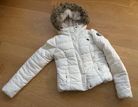 Vintage Abercrombie & Fitch, Daunenjacke, weiss, Gr. S 