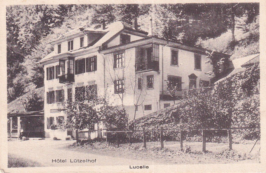 Cartoline postali: Lucelle   JU   -   Hôtel LÜTZELHOF – Usato da Brig venduto da Valcards54