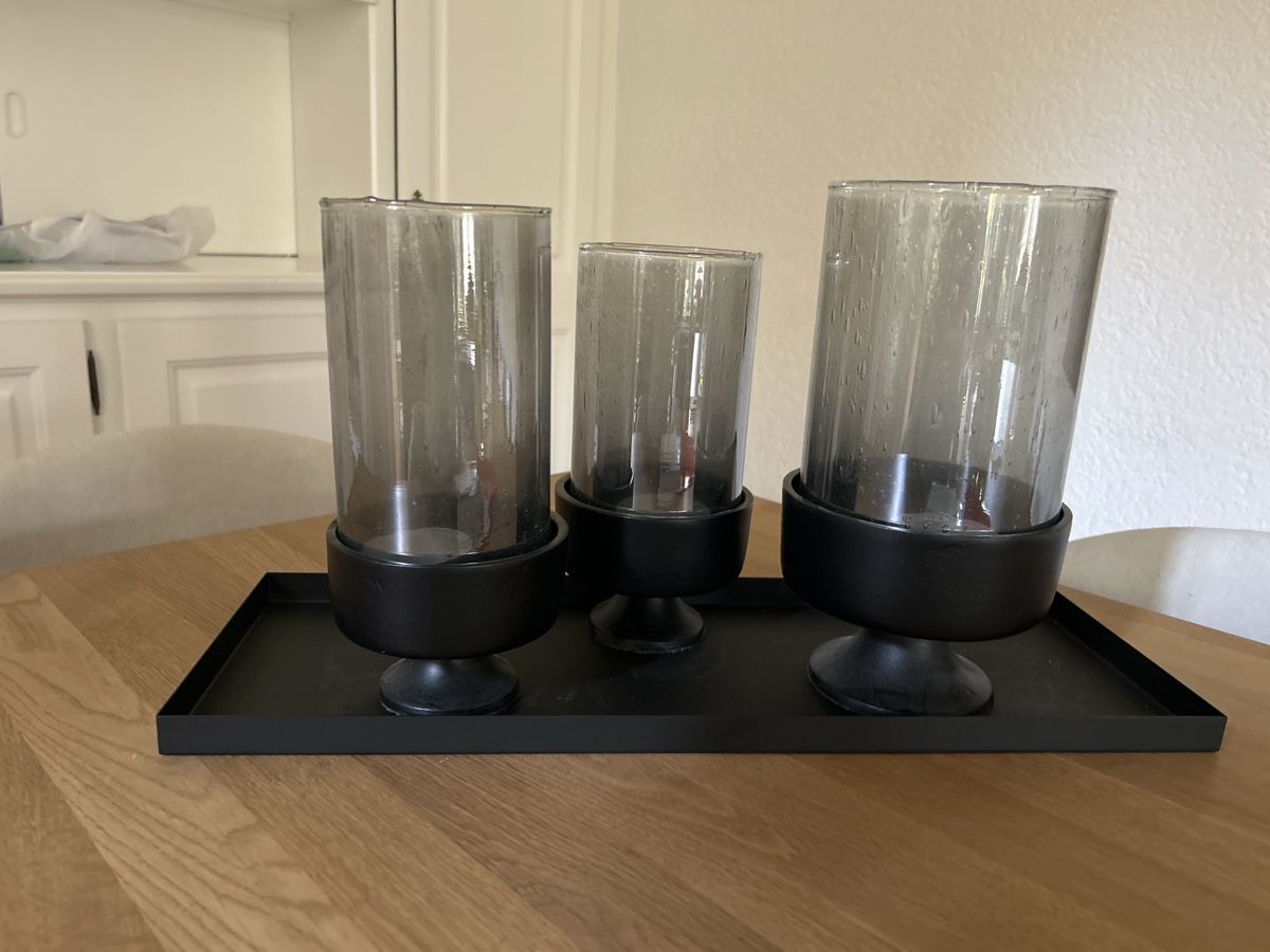 Portacandele: Windlichter Set, 3-teilig, Schwarz, Modern, Top Zustand – Usato da Siebnen venduto da schnell05