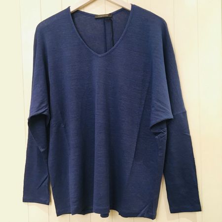 GWhite V Shirt LA Leinen Jersey uni iris blau Gr 36 neu