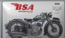 Blechschild-BSA MOTORCYCLES MODEL M 35-10