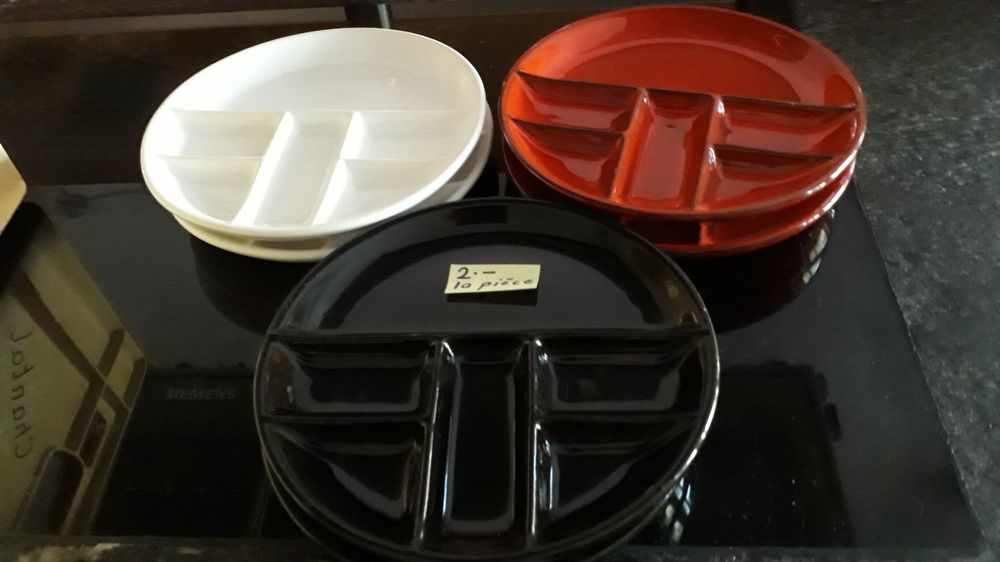 ANCIENNES ASSIETTES A FONDUE GRÈS SOLOGNE FAÏENCE St AMAND EUR 25,00 - FR