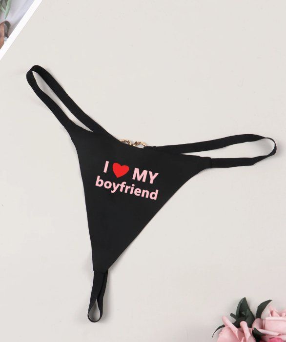 Altra biancheria intima: Schwarzer String Tanga, "I love my boyfriend", Gr. L – Nuovo e nell'imballaggio originale da Grosshöchstetten venduto da asi_qp5q 1