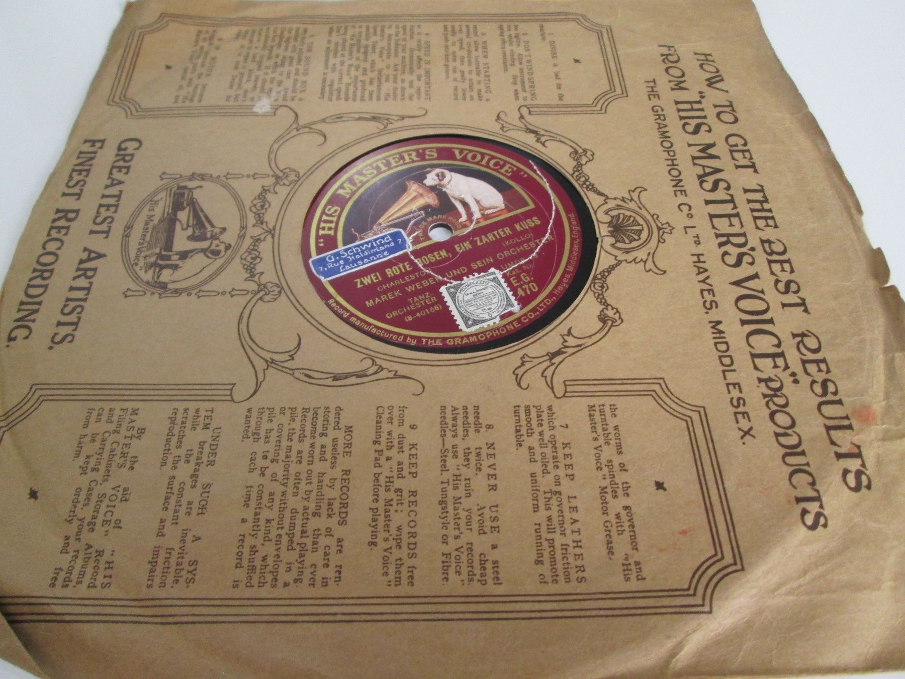 Schallplatten: DISQUES 78 TOURS – Gebraucht aus Lausanne von Leag 8
