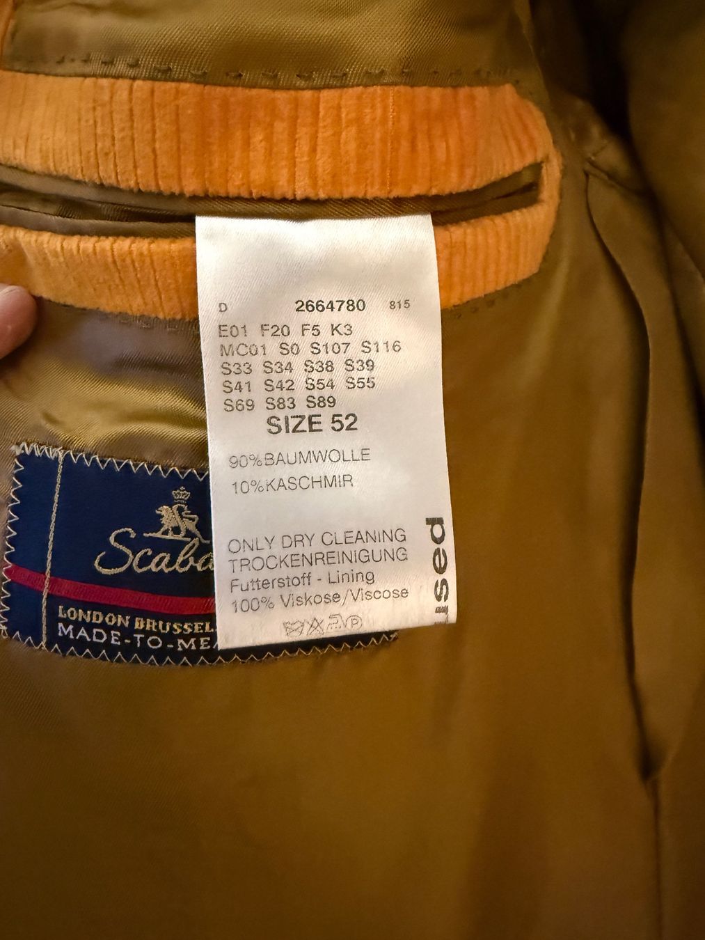 Jacken: Cordjacke von Scabal in orange-ocker – Gebraucht aus Neukirch / Egnach von Taucher68 2