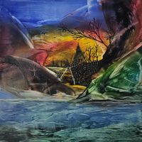 Encaustic Bild, Auf dem Weg zur Burg