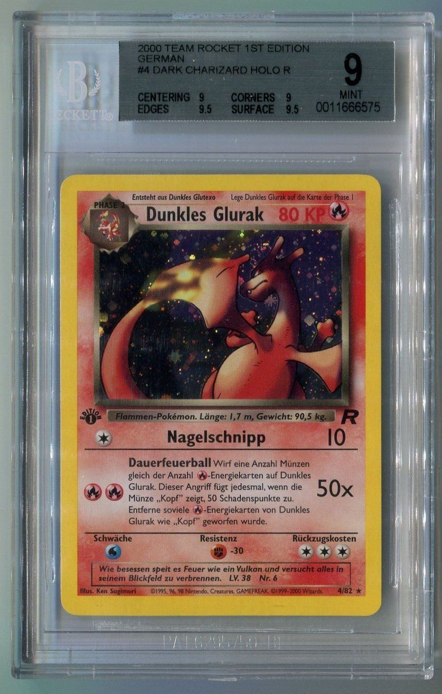 Pokémon Carte collezionabili: BGS 9 Dunkles Glurak Holo 1.Edition Team Rocket Deutsch – Nuovo (secondo la descrizione) da Dornach venduto da Deco89