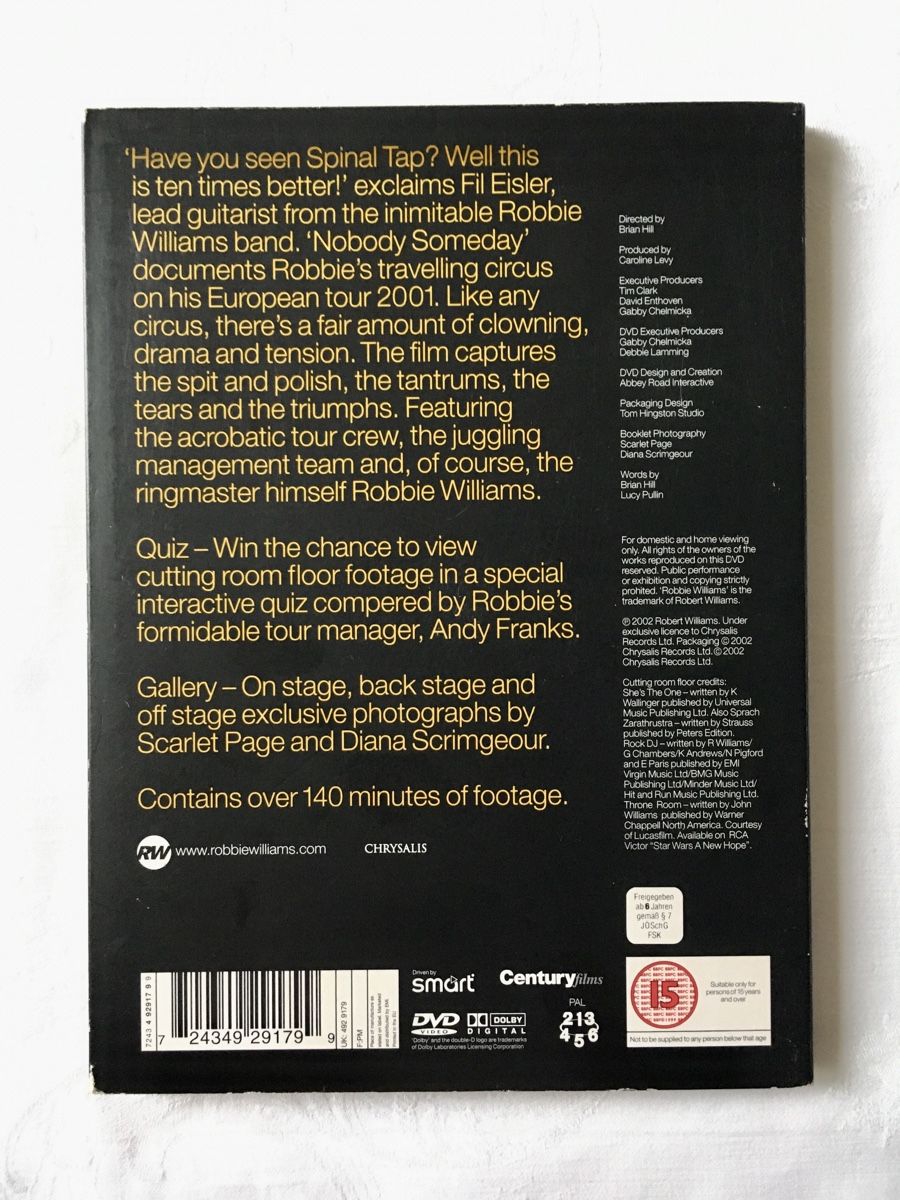 Tutti i DVDs: DVD / Robbie Williams / Nobody Sunday – Nuovo (secondo la descrizione) da Basel venduto da streetdance 1