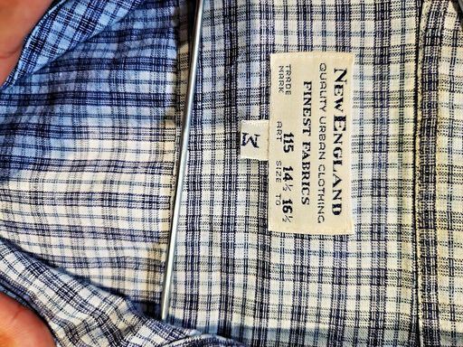 Camicie: New England Herren Blau Kariertes Button-Down Hemd - Größe – Usato da Zug venduto da vinokilo 4