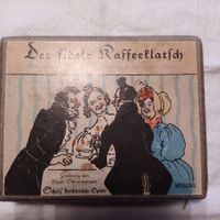 antikes Spiel der fidele Kaffeeklatsch Frage und Antwort