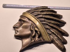 Indianer Bronze Vintage Harley Davidson Motorrad Rarität