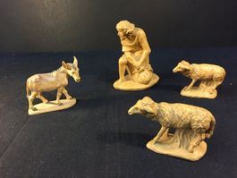 Vintage Holz und Edalit Figuren