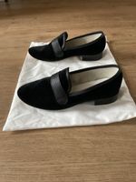 Mocassins slippers en cuir et velours Repetto