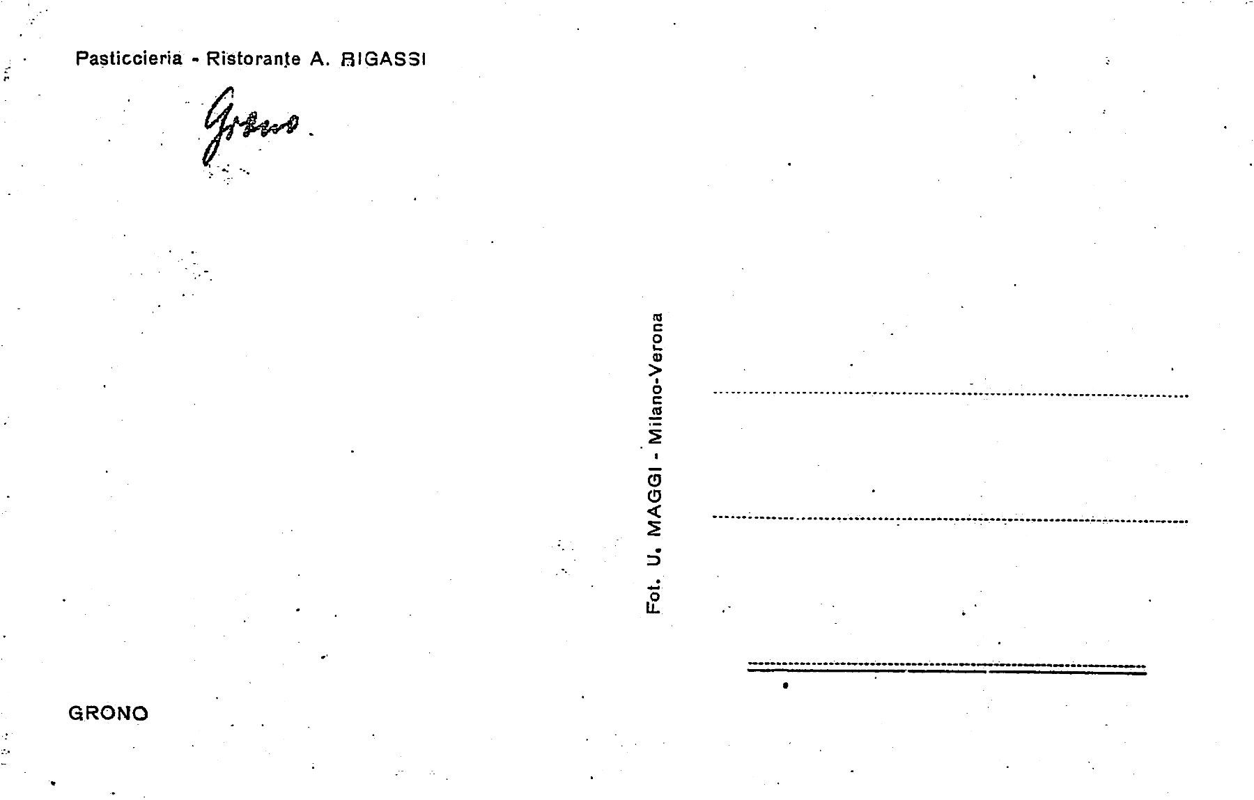 Ansichtskarten: Grono, Ristorante A. Rigassi – Gebraucht aus Ottikon b.Kemptth. von Neptun1974 1