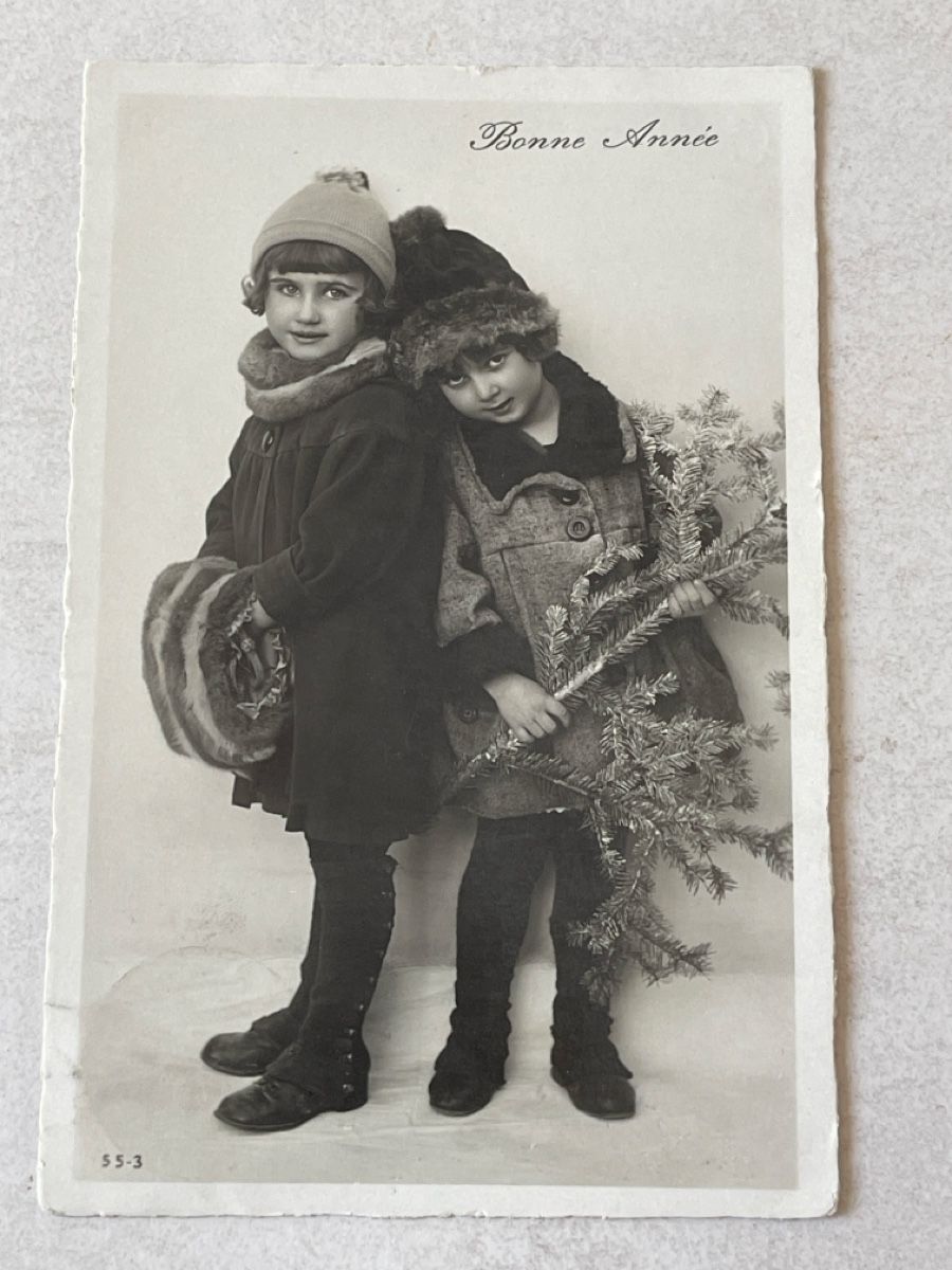 Cartoline postali: Alte Ansichtskarte, Kinder mit Tannenbaum,  – Usato da Strengelbach venduto da Aschatan5