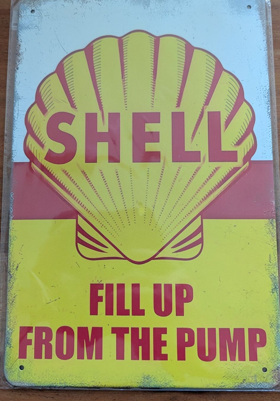 Shell Schilder: Shell / A4 Blechschild /Deko-Schild, neu originalverpackt – Neu und originalverpackt aus Zürich von Milk-and-Chicken