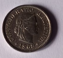 Seltene 1968er 10 Rappen Münze, Schweizer Sammlerstück