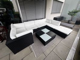 Rattanlounge NAXOS schwarz/beige