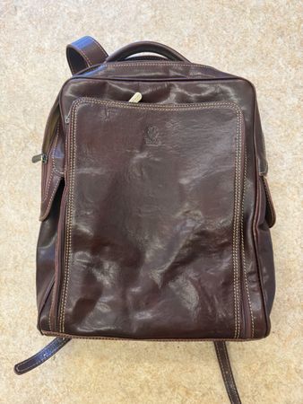 Leder Rucksack braun mit Reissverschluss guter Zustand
