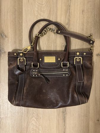 Dolce & Gabbana BEAUTIFUL Brown Leather Bag with Chain