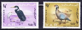 2 Timbres Yemen - 1965 - Oiseaux - neufs