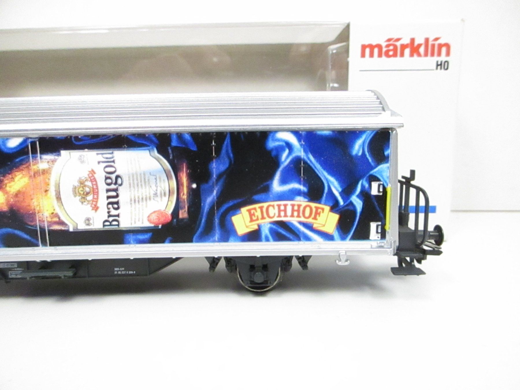 Märklin Modellini di ferrovie: Märklin H0 4735.948 SBB Schiebewandwagen EICHHOF BRAUGOLD – Nuovo e nell'imballaggio originale da Olten venduto da Heinrich875 2