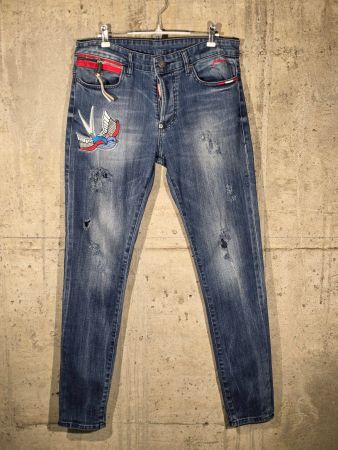 DSQUARED2 Herren Jeans Grösse 46 Destroyed mit Stickerei