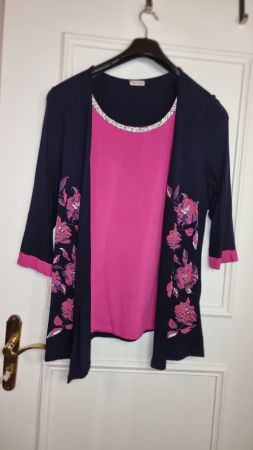 Elegantes Shirt Bluse Alba Mode Gr. 38/40 mit Cardigan