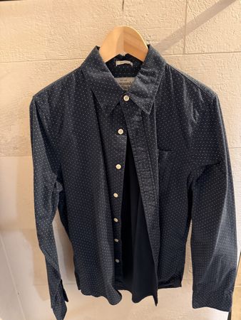 Abercrombie & Fitch Hemd, Dunkelblau mit Punktmuster