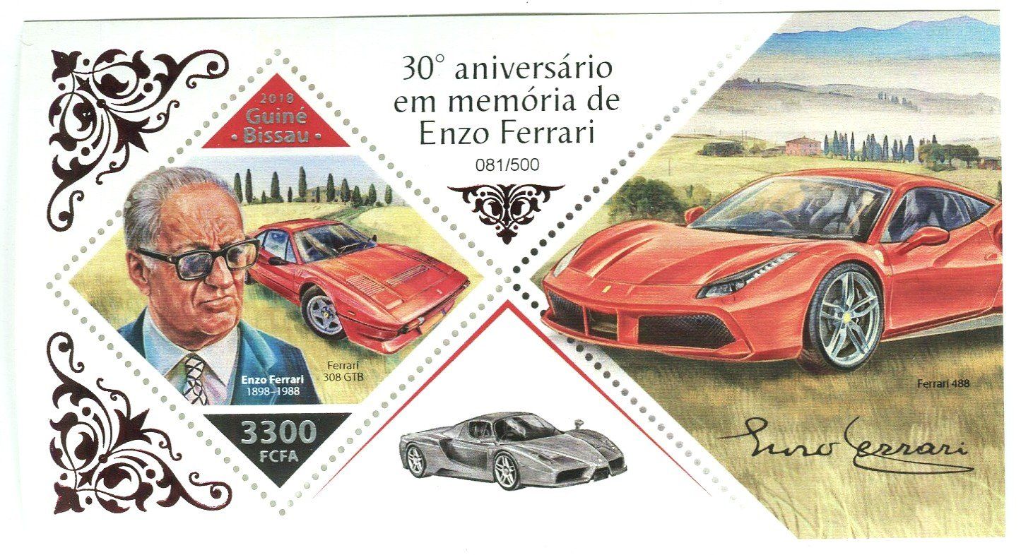 Tutti i francobolli: Block "Ferrari". Guinea-Bissau. – Nuovo e nell'imballaggio originale da Basel venduto da Butsch5