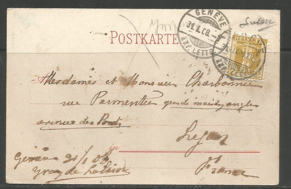 Cartoline postali: Carte P de 1908 ( Les Cantons de Suisse ) – Usato da La Russille venduto da Nono4 1